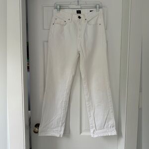 Edwin Kali Ankle Vintage Straight Eggshell White Button Fly Jeans in Size 27